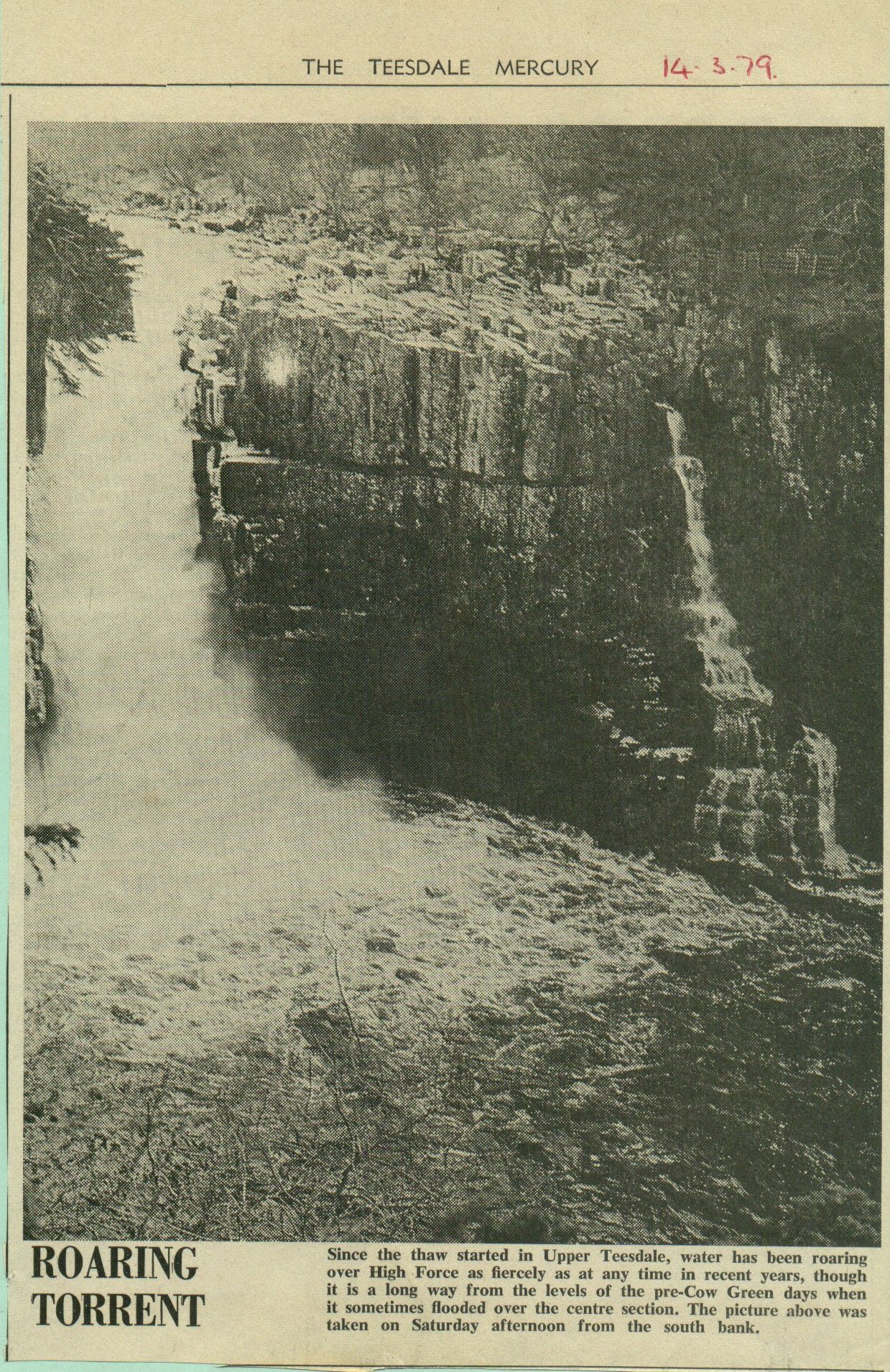  Roaring torrent

Photo: High Force, flood 