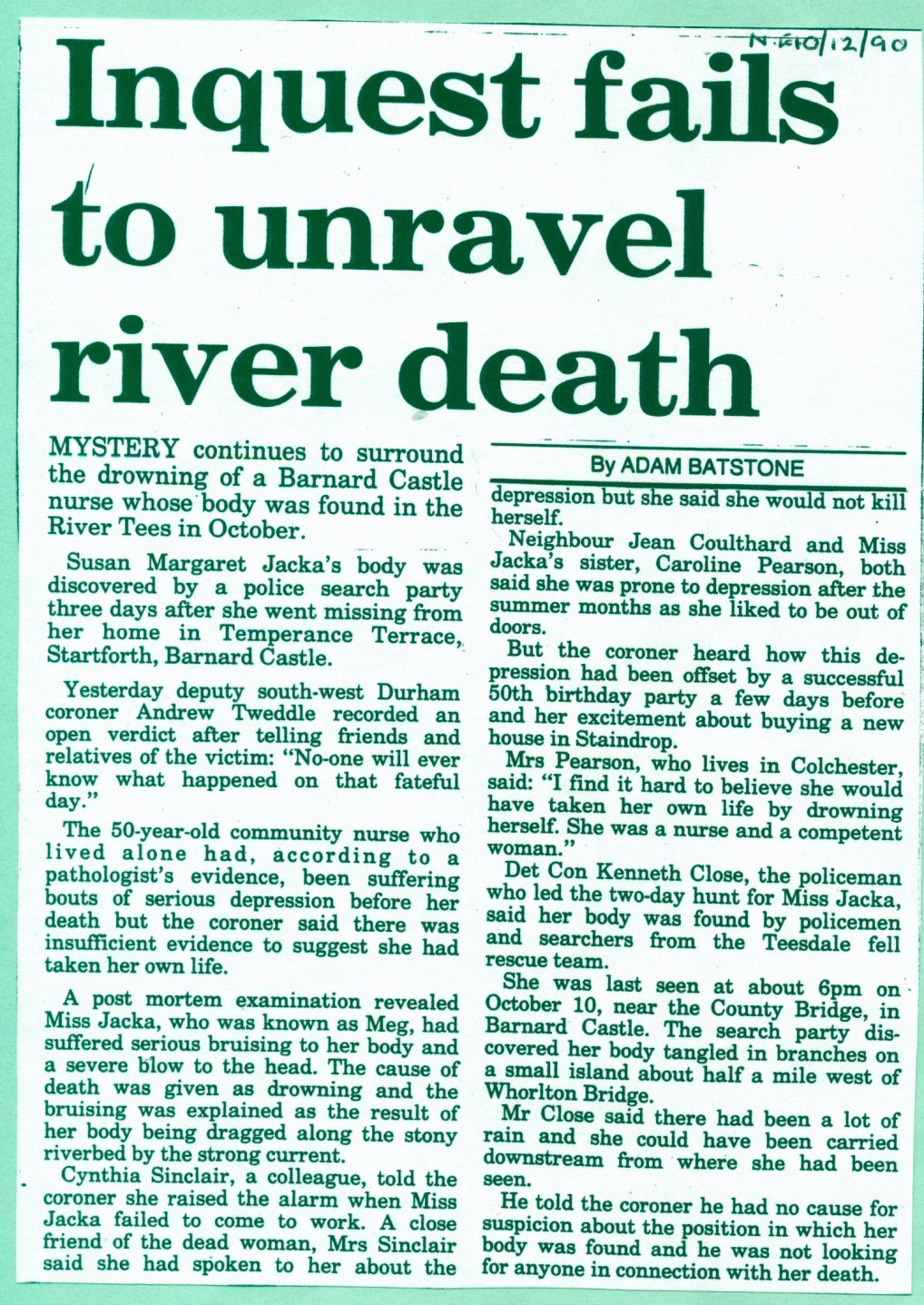 Inquest fails to unravel river death