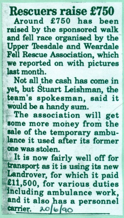 Rescuers raise £750 