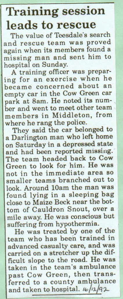 Training session leads to rescue